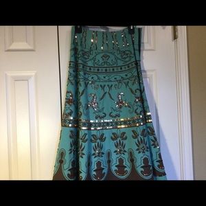 Turquoise Basil and Maude Beaded Skirt